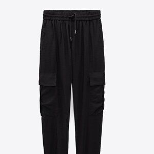 Faux Suede Cargo Pants | Size XL | Black Heavyweight Jogger Style